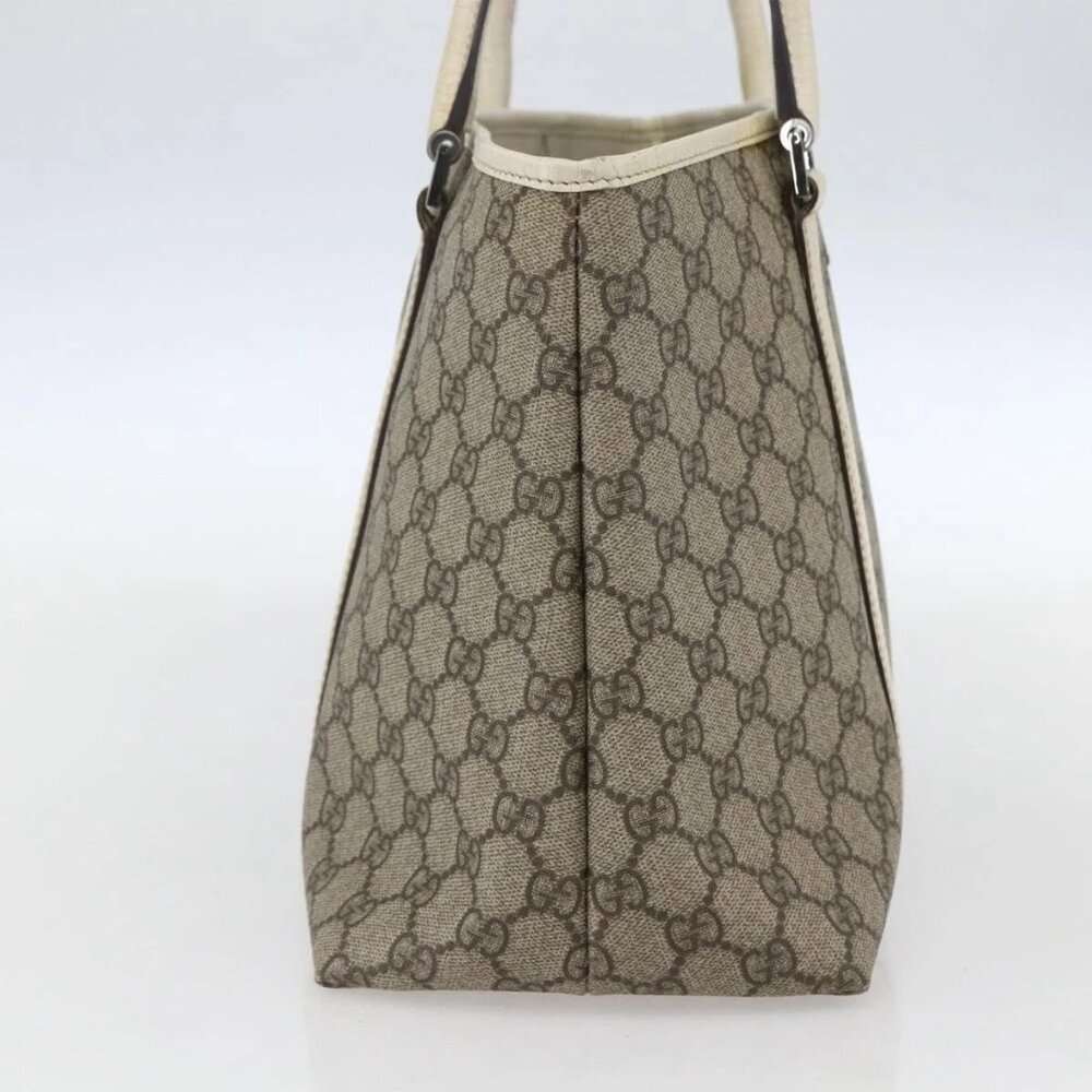 GUCCI GG Supreme Tote Bag PVC Beige Silver - Picture 3 of 16